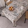 Green Printed Pines Birds Tablecloths Rectangle Cotton Linen Table Cloth Table Cover for Kitchen Dining Tables Picnic Decoration