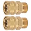 2 Stück Reines Kupfer M22 Hochdruckreiniger Anschlussadapter 3/8 Zoll NPT Innengewinde auf M22 Außengewinde Adapter