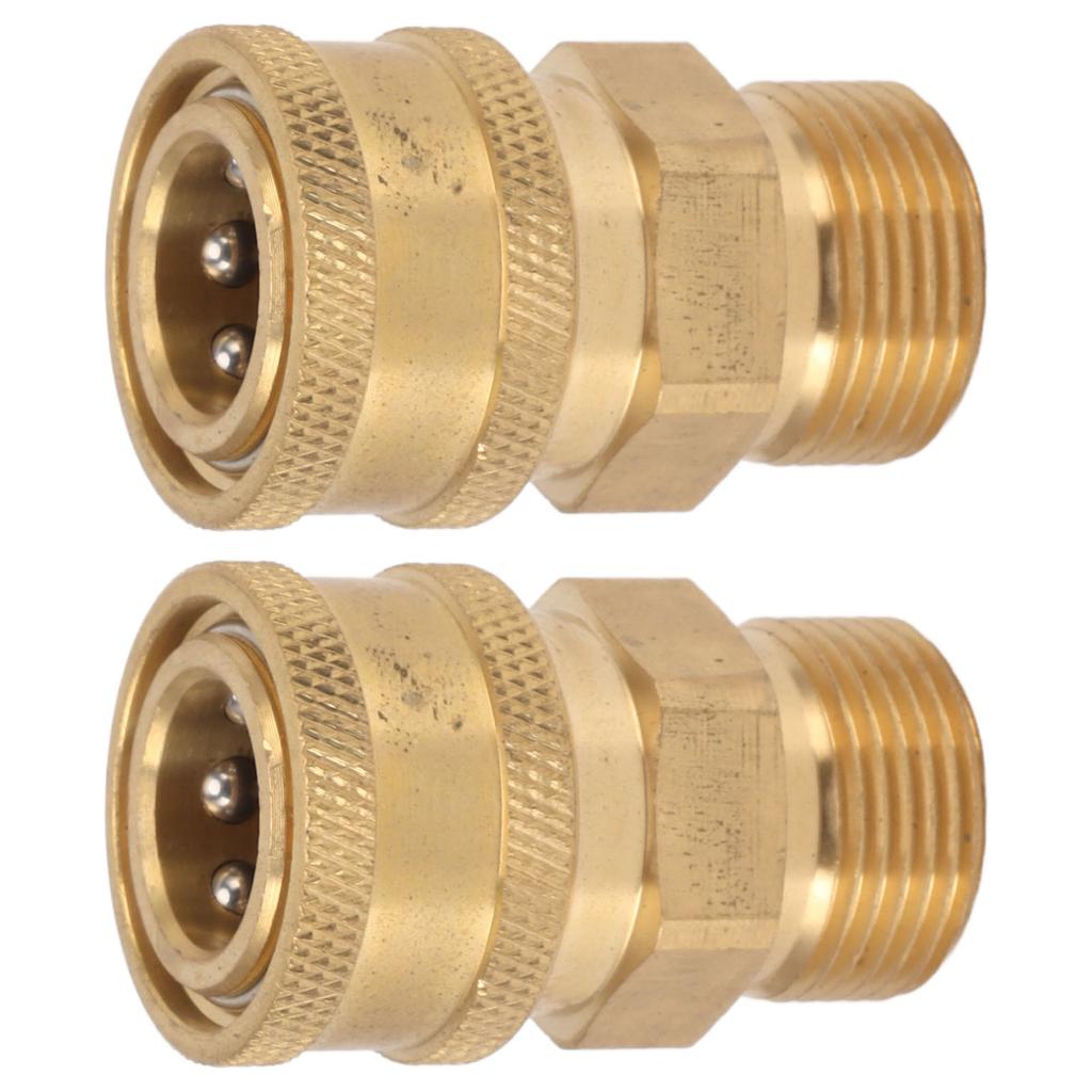 2 Stück Reines Kupfer M22 Hochdruckreiniger Anschlussadapter 3/8 Zoll NPT Innengewinde auf M22 Außengewinde Adapter