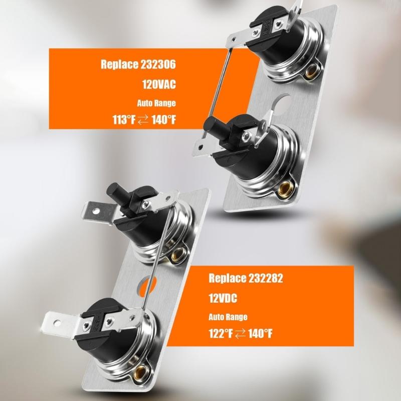 Water Heater Thermostat Limit Switches Kit with 120VAC & 12VDC Temperature Control Easy to Use for Suburban SW Series