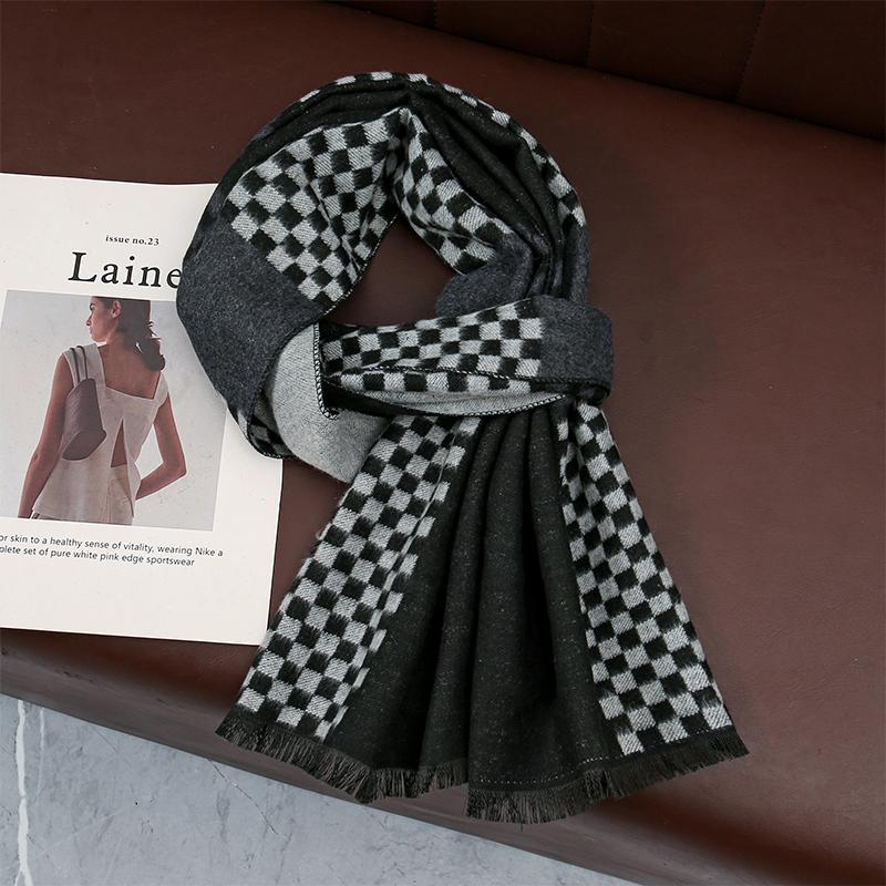 Winter Plaid Men Scarf Shawl Luxury Autumn Pashmina Handkerchief Elegant Pareo Outdoor Muffler Bufanda Men Clothing