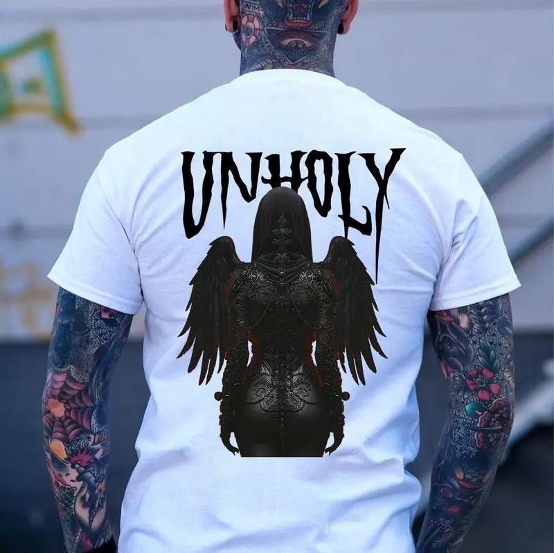 UNHOLY Fallen Angel Print Men s Unisex T-Shirt M