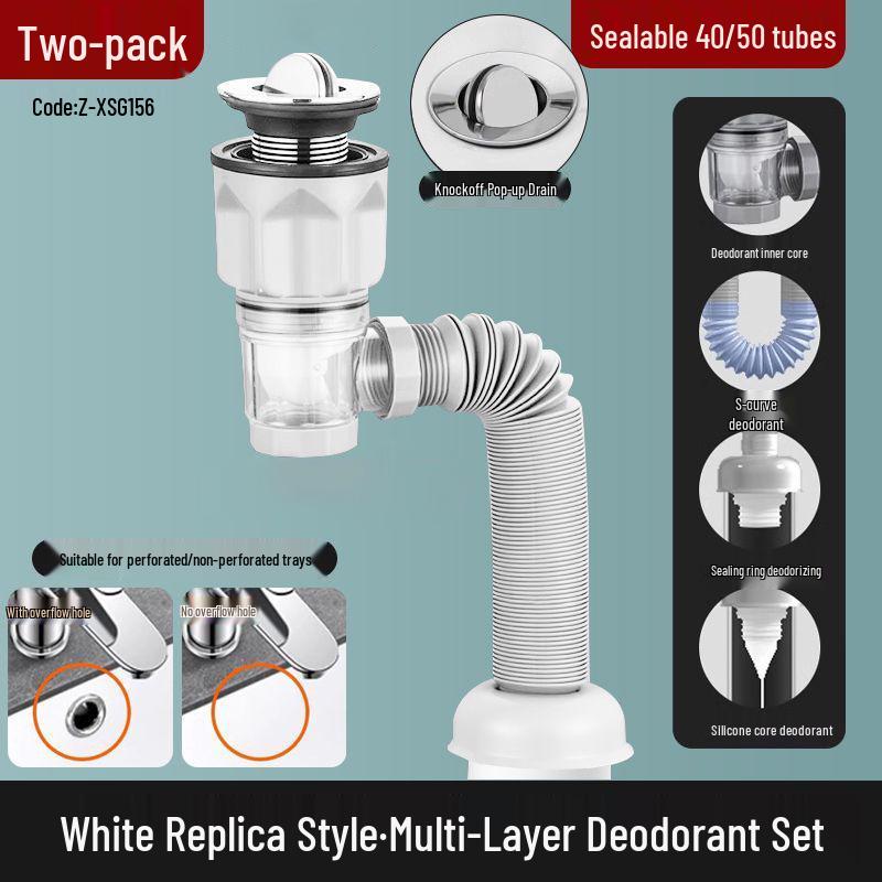 Anti-odor Leak-proof Drain Stopper for Washbasin Countertops - Space-saving Basin Accessory