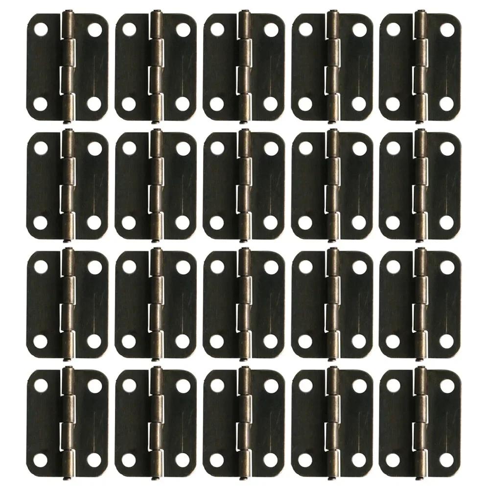 

20 шт. Мини-шарнир, антикварный сундук для ювелирных изделий, подарочный деревянный ящик для вина, декоративная фурнитура, мебель, кукольный домик, дверная петля для шкафа