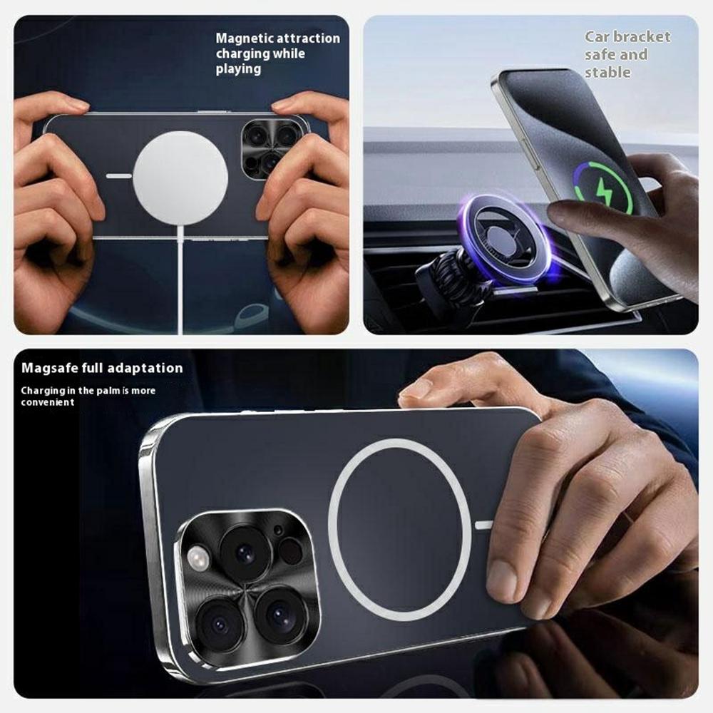 For iPhone 15 Pro Case Compatible with MagSafe Acrylic+TPU Airbag Protection Phone Cover