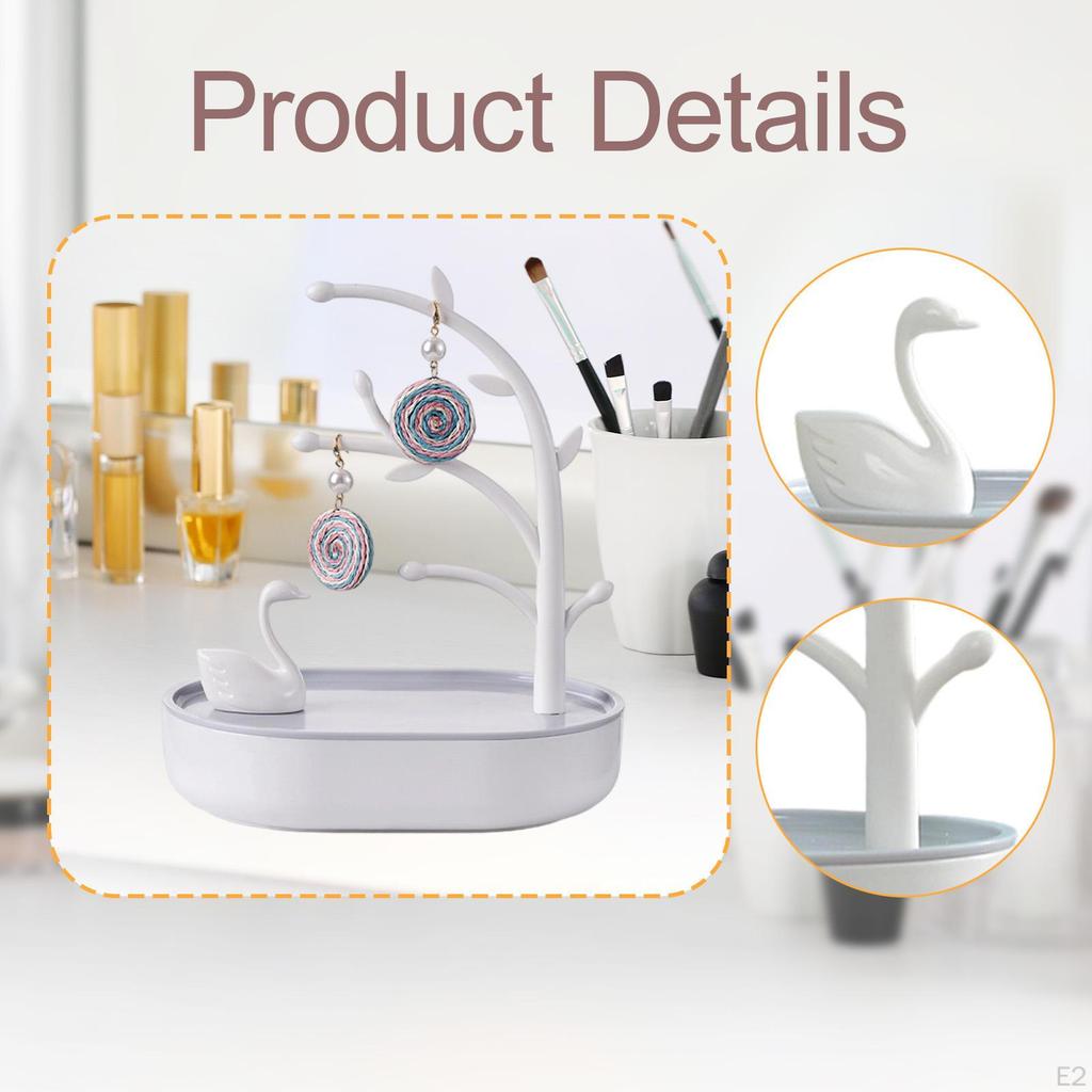 Swan Lake Jewelry Box Display Rack Decor Stylish Jewellery Storage Case Necklaces Organizer for