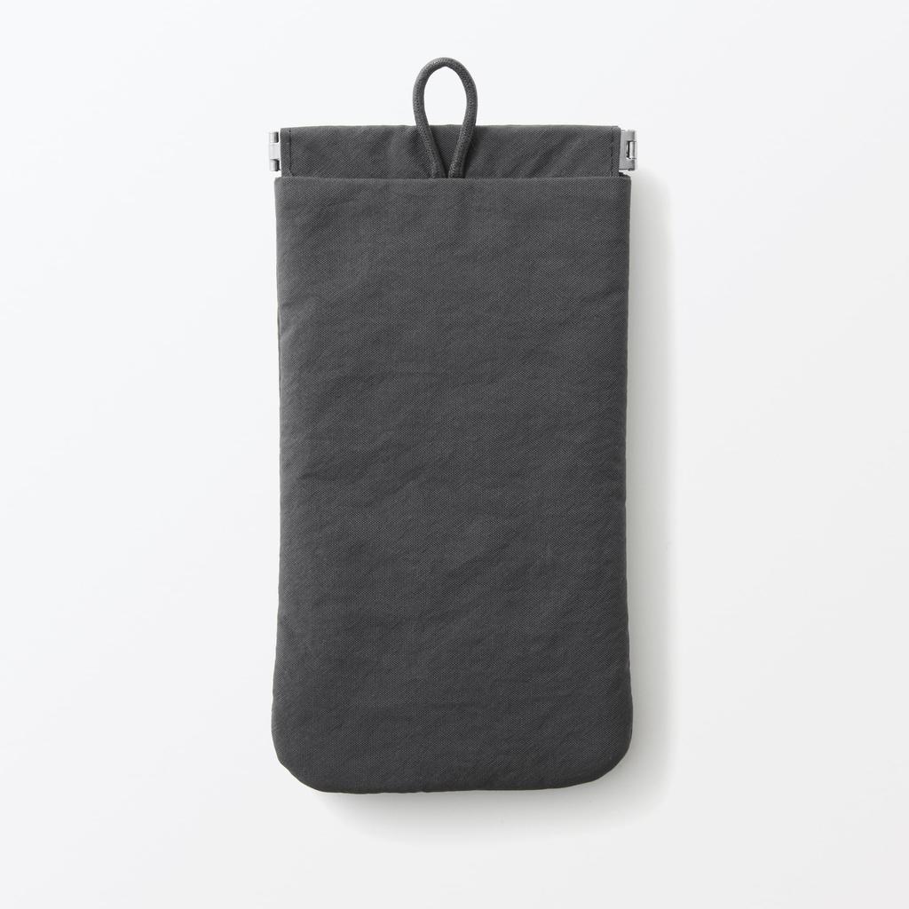 MUJI Knitter-Nylon Open Flat Dunkel x 84473906 Einhand-Tasche, Grau, Mittel, Ca.. 10.3 18.5 cm,
