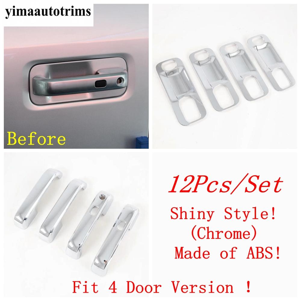 Side Door Handle Bowl Frame Decorative Sequ Cover Trim For Ford F-150 / Raptor 2015 - Chrome / Carbon Fiber Accessories