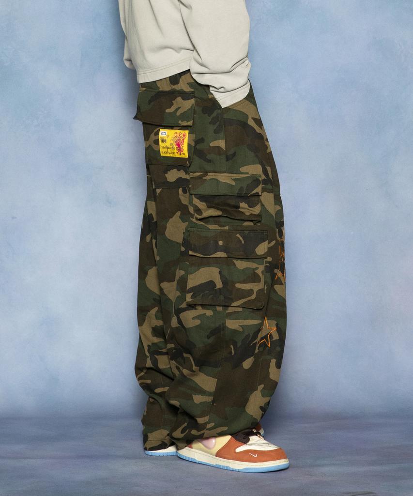 GLACK Gp163 Starpoint Camo Cargo Pants (Green Camo)