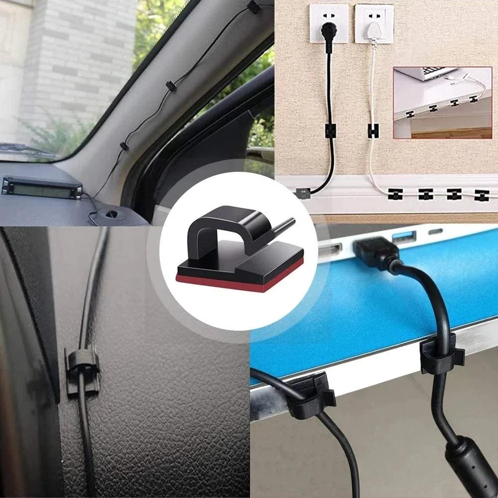 50 KS Samolepicí 3M Lepidlo Auto Kabelová Svorka Síťový Kabel a Drát Volné Upínání