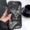 Чорний кейс Emery Step Sky Eye з білим метеликом на чорному тлі для iPhone 15/16/17