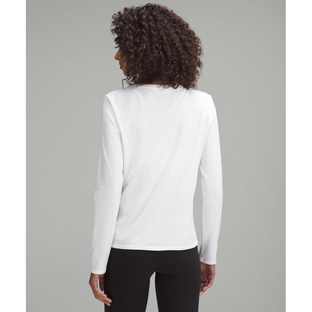 Lululemon Organic Cotton Crewneck Long Sleeve Shirt White