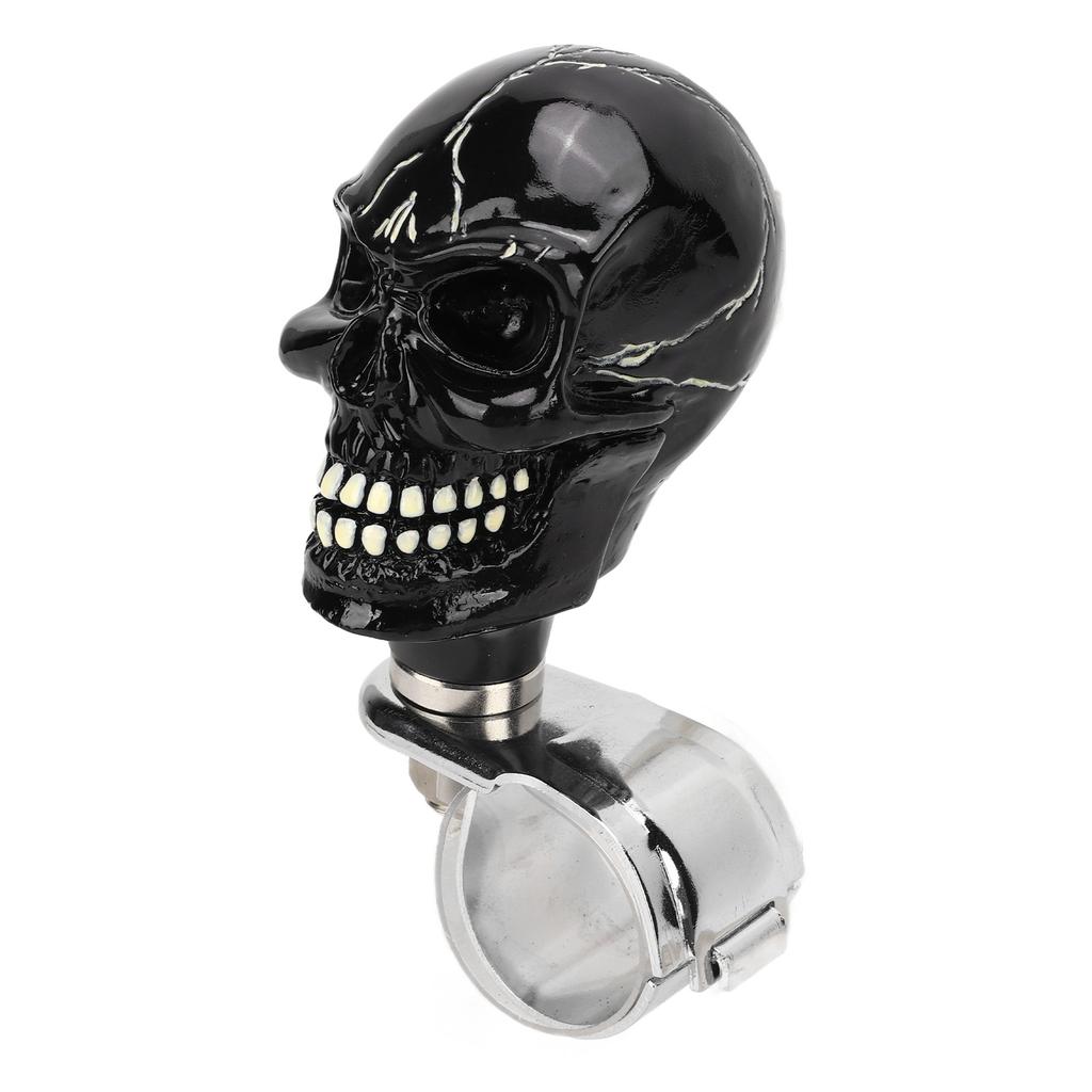 Skull Shape Steering Wheel Knob 3cm Diameter Resin Turn Knob Spinner Booster for Cars Trucks Tractors Boats Black