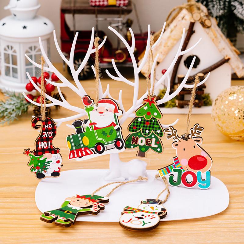 Colorful Beautiful Wooden Christmas Tree Ornaments With Santa Snowman And Elf Designs To Brighten Your Holidays