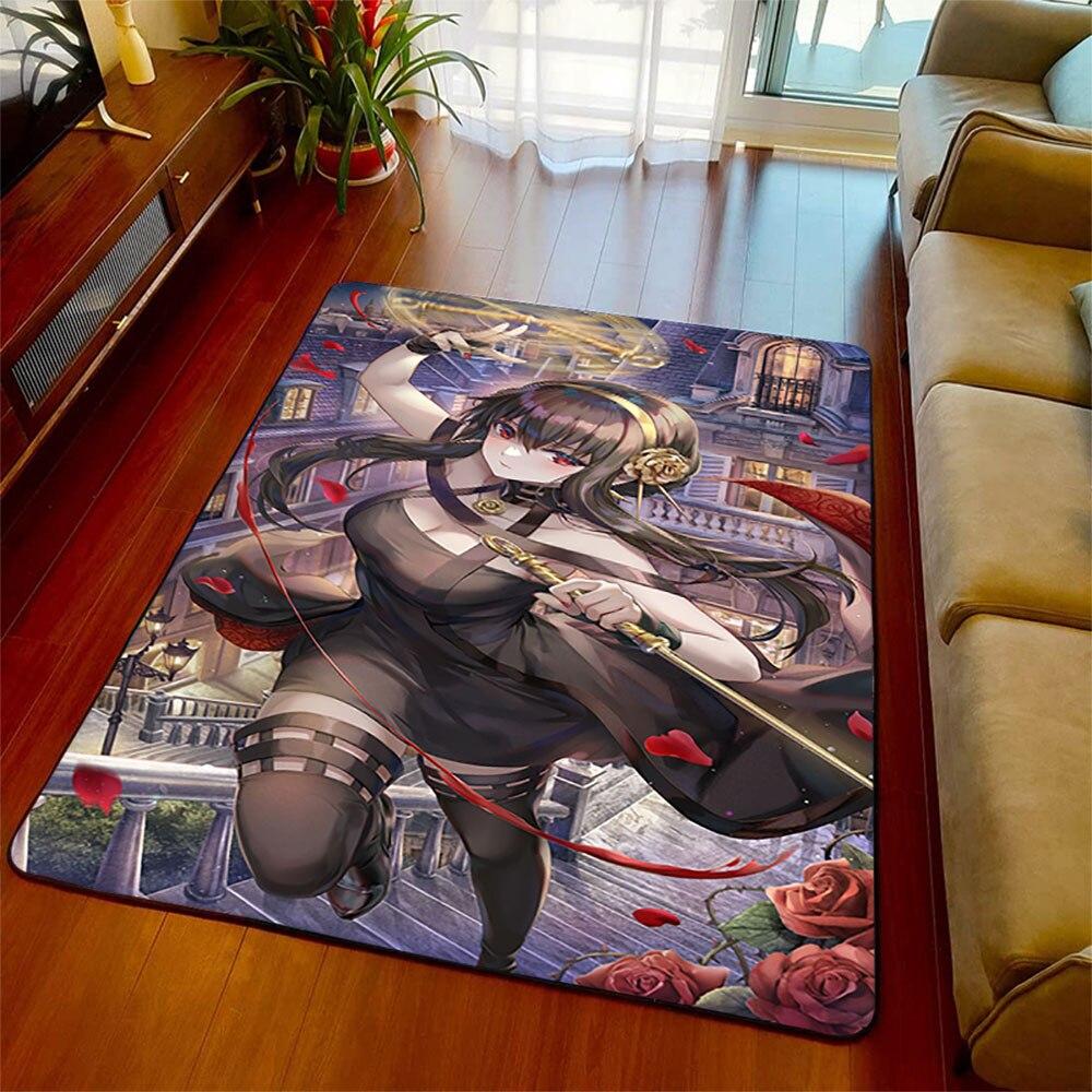 Spy X Family Tappeto Antiscivolo Pavimento Soffice Pavimento per Soggiorno Tappeto Soggiorno Camera da Letto Man Cave Finestra Comodino Decorazione Casa
