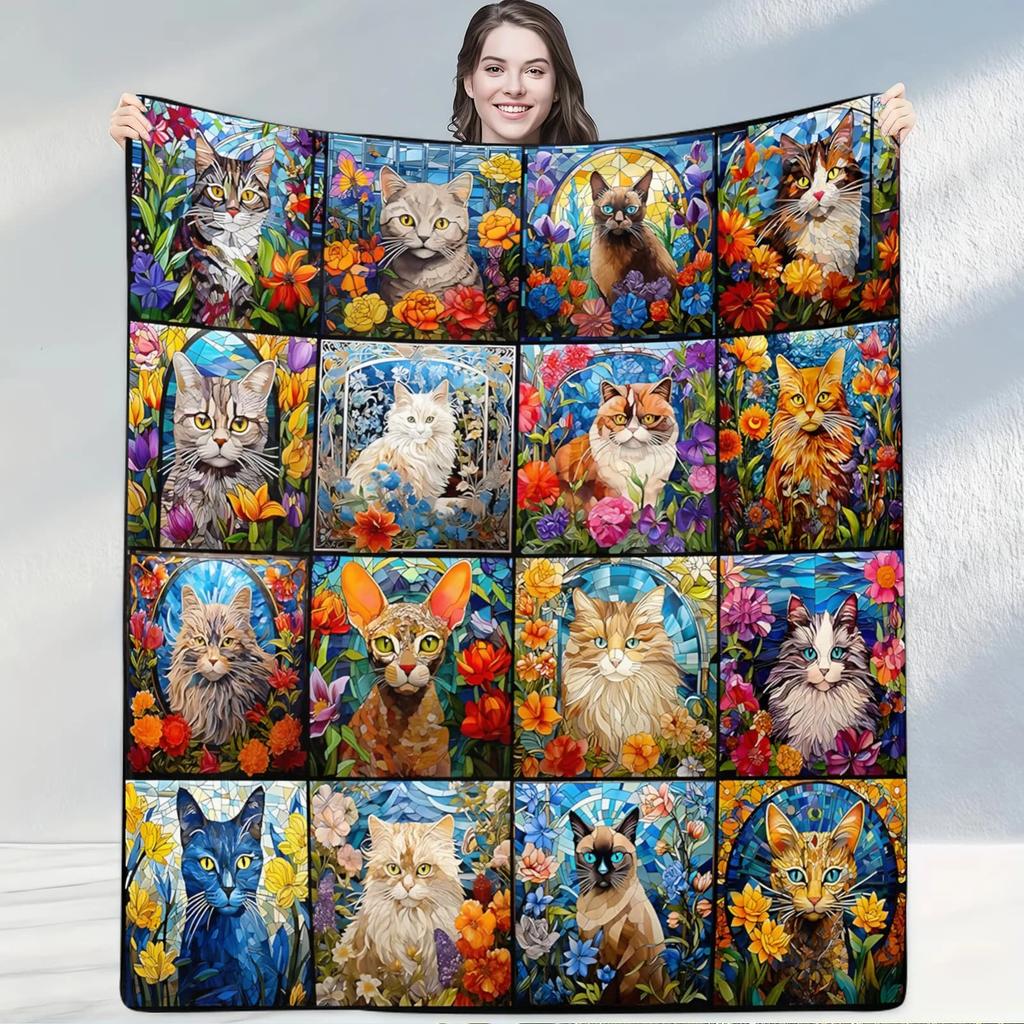 Pastoral Cute Pet Living Room Blanket Soft Throw for Living Rooms Decorative Gift with Chicken Pattern Fits Home Decoration