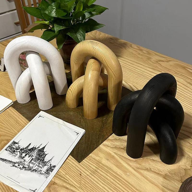 A Set Arch Decoration Crafts Wooden Ornaments Cafe Geometric Tabletop Ornaments Wooden Art Deco Arches Ornaments