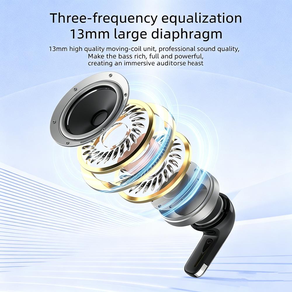 Bluetooth 5.4 Earphones Wireless Headphones HiFi Stereo Noise Reduction in-ear Earbuds Digital Display Gaming Headsets