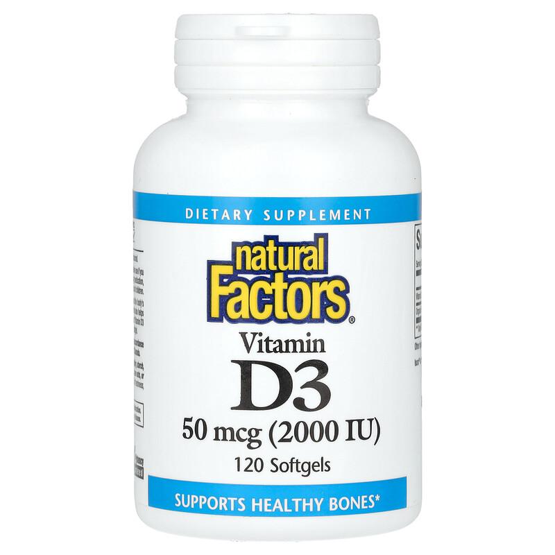 Vitamin D3, 50 Mcg (2,000 IU), 120 Softgels