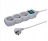 Extension Cord with Switch, 3 Sockets, 15m, Gray Power Strip
