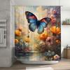 Decorate Your Bathroom With A Touch Of Nature Butterfly Flower Shower Curtain Set For Home Decorators