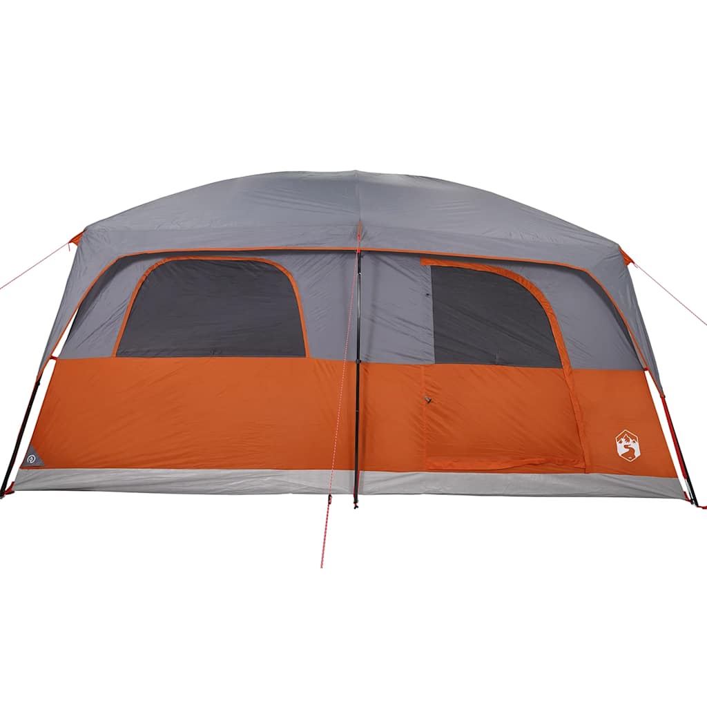 8 Person Family Tent Gray and Orange Waterproof