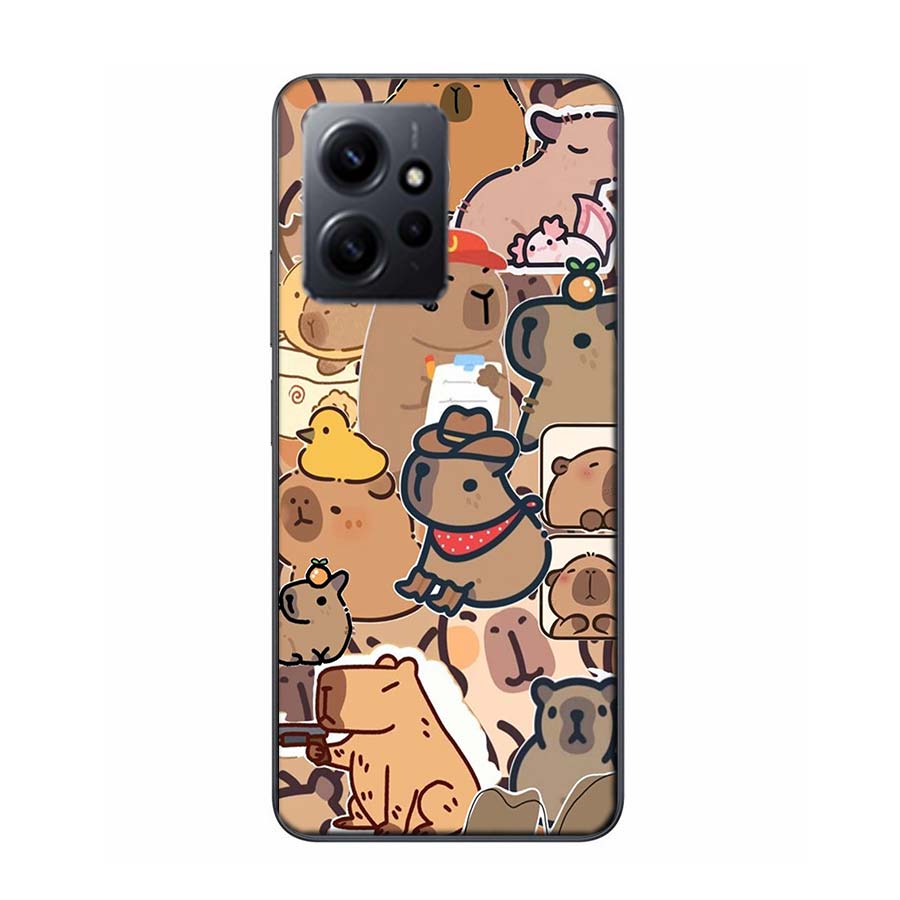 Cute Cartoon Capybara Phone Case For Redmi 12 13C 12C 15C 9 10 10C Note 13 Pro Plus 14 15 Pro 9T 9C 9A TPU Soft Cover Clear Cell