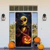 Halloween Jack Skellington Pumpkin Door Decorations Banner Photography Backdrop Indoor Outdoor Porch Background Party Supplies