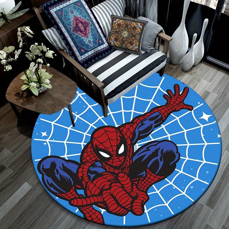 1pc Spider-Man Round Area Rug,Non Slip,Machine Washable Polyester Carpet for Living Room,Bedroom Decor