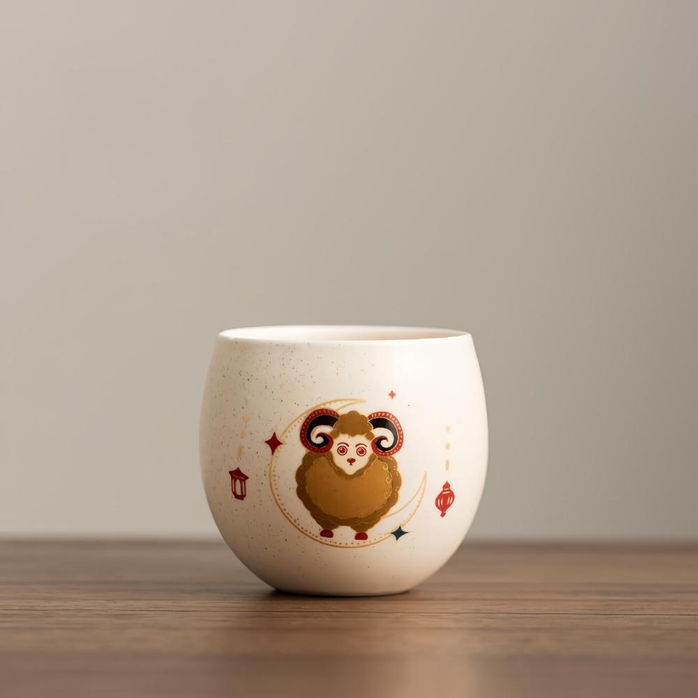 120ML Keramiktasse Kaffeetasse Teetasse Kreatives Schaf Happy Eid al-Adha Verkostungstasse hohe Qualität Zuhause Büro Küche Wasserbecher Geschenke
