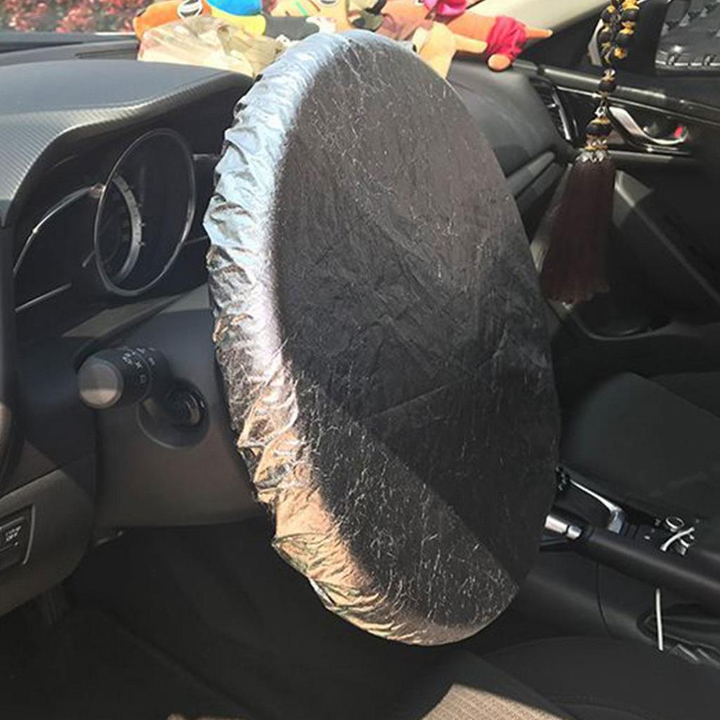 Universal Car Steering Wheel Cover Summer Sunscreen SunShade Aluminum Film Reflective Heat Insulation Interior