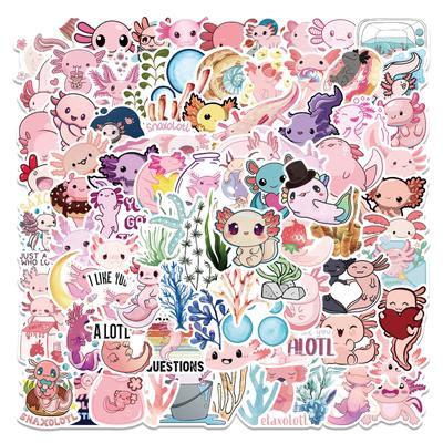 100 Cartoon Pet Axolotl Doodle Stickers Suitcase Guitar DIY Waterproof Explosive