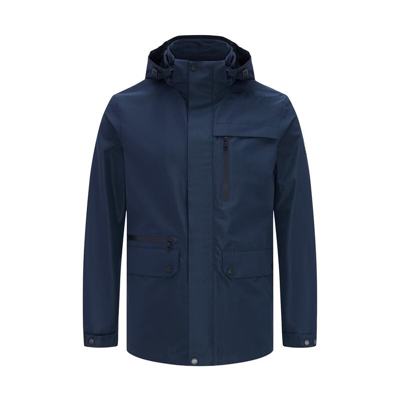 Navigare Men's Removable Hood Subtle Plaid Jacket