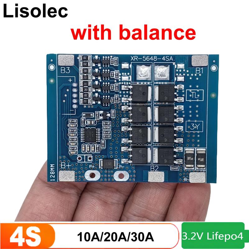 Lifepo4 4S 12V 10A 20A 30A Balance BMS Board 18650 Battery Charge/Discharge/ Short Circuit/Overcharge Protection for Tools