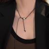 Women Vintage Leather Choker Necklace Double Layered Star Pendant Jewelry Adjustable Chain