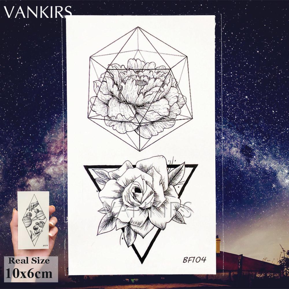 Fake Tattoo Drawing Ideascrease Buy 1PC Black Wolf Temporary Tattoos Sticker Fake Small Geometric Body ...