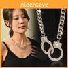Steel Titanium Fashionable Handcuff Necklace With Asymmetrical Shapes Perfect For Autumn Wear