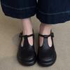 Soft Leather Version~ Retro Simple Round Head Platform Mary Jane Shoes Women's Commuting Versatile Casual Black Small Leather Shoes Single Shoes
