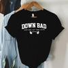 Down Bad Weinen Im Fitnessstudio Print Damen T-Shirt Lustig Gewichtheben Fitnessstudio Buchstaben Shirt Harajuku Grafik Tops Damen T-Shirt