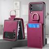 Samsung Galaxy Z Flip 7 FE 6 5 4 Flip4 5G Zflip4 Stand Cover Vertical Cards Solt Magnetic Wallet Ring Holder Leather Case