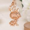 Keychain Pendant 3D Cartoon Cat Design Sparkling Rhinestones Inlaid Key Chain with Lobster Clasp Key Ring Bags Accessories