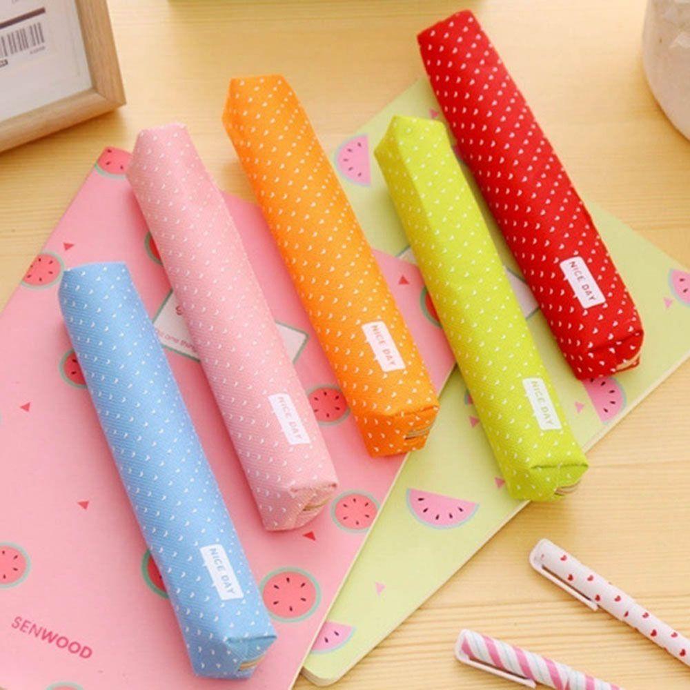 Super Slim Student Supplies Candy Color Wave Point Pencil Pouch Pen Bag Pencil Box Pencil Case