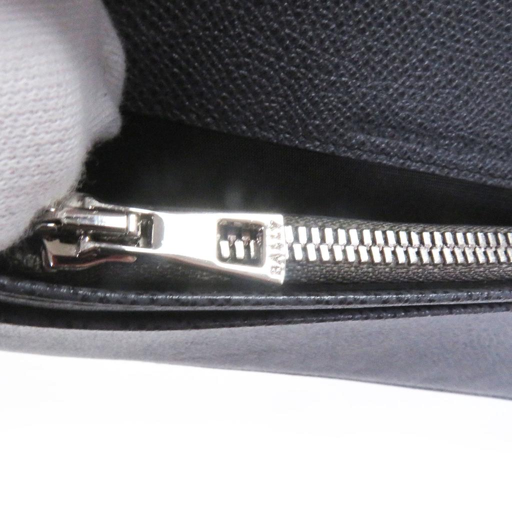 Pristine BALLY Bifold Wallet Logo Embossing Gray Leather Mens Used