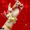 Year of the Horse Gold Keychain with Certificate: Money-Attracting Bag, Phone Pendant, and Lanyard