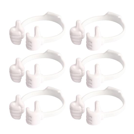 6Pcs Adjustable Thumb Mobile Phone Holder Portable Lightweight Universal Thumbs Shape Desk Tablets Cellphone Stand Home Office Decoration