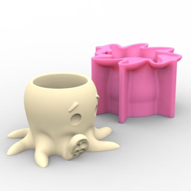 Octopus Succulent Planter Silicone Mold Crafting Vase Moulds Silicone Pen Holder Moulds Silicone Texture for Home Decors