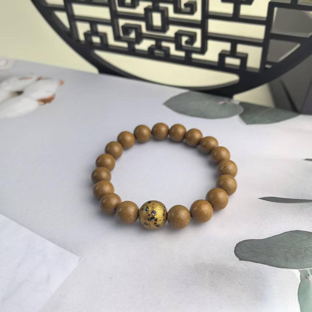 Mixed Incense Beads Bracelet with Lacquer Beads - Unisex Chinese National Style, Collectible Buddhist Beads, Hand-Playing Bracelet