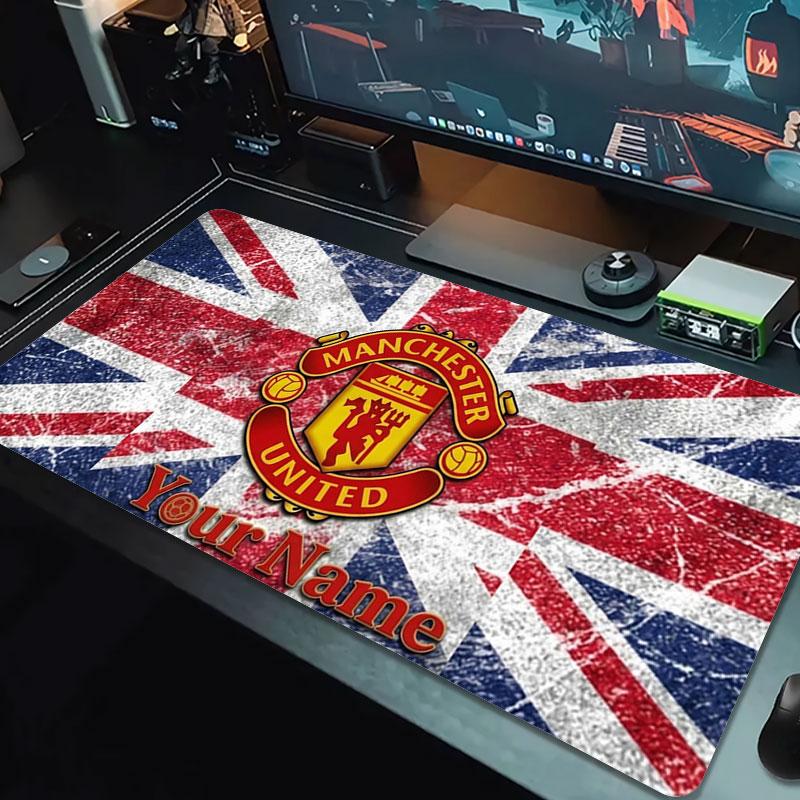 Manchester United F Custom Name Large Size Mouse Pad Large Gaming Table Cushion Non-slip Laptop Tablet Big Mousepad XXL Mat Mini PC Playmat With Lock