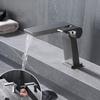 Gun Grey Basin Faucet Brass Bathroom Basin Waterfall Hot and Cold Water Mixer Tap Single Handle Crane Chrome Black Mixer Tap