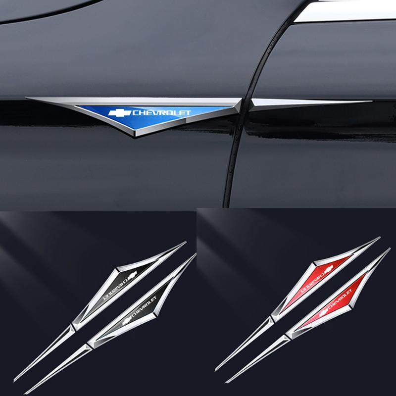 2PCS Car Body Side Badge Fender Sticker Decoration for Chevrolet Sail Aveo Cruze Malibu Lova Orlando Captiva Optra Trax Lacetti